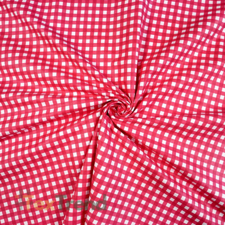100% Baumwolle Karomuster rot und weiß  