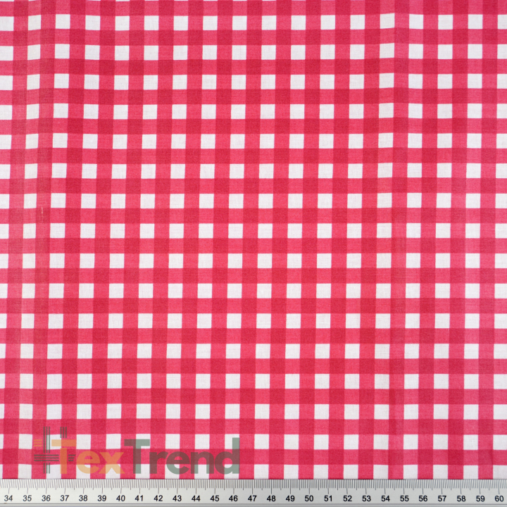 100% Baumwolle Karomuster rot und weiß  