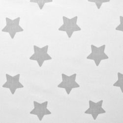Baumwolle 100% graue Lebkuchensterne auf weißem Hintergrund  
