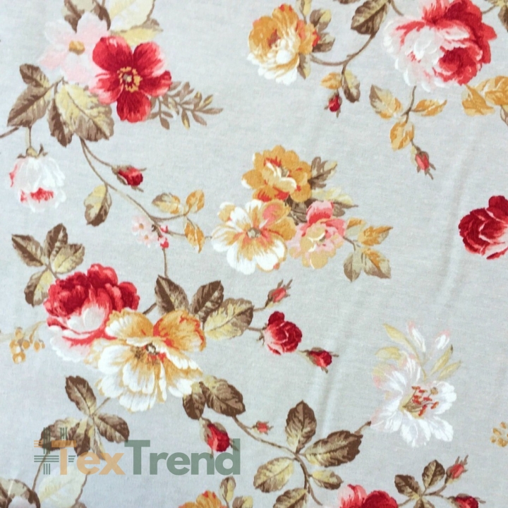 Canvas Vorhangstoff Blumen 5  