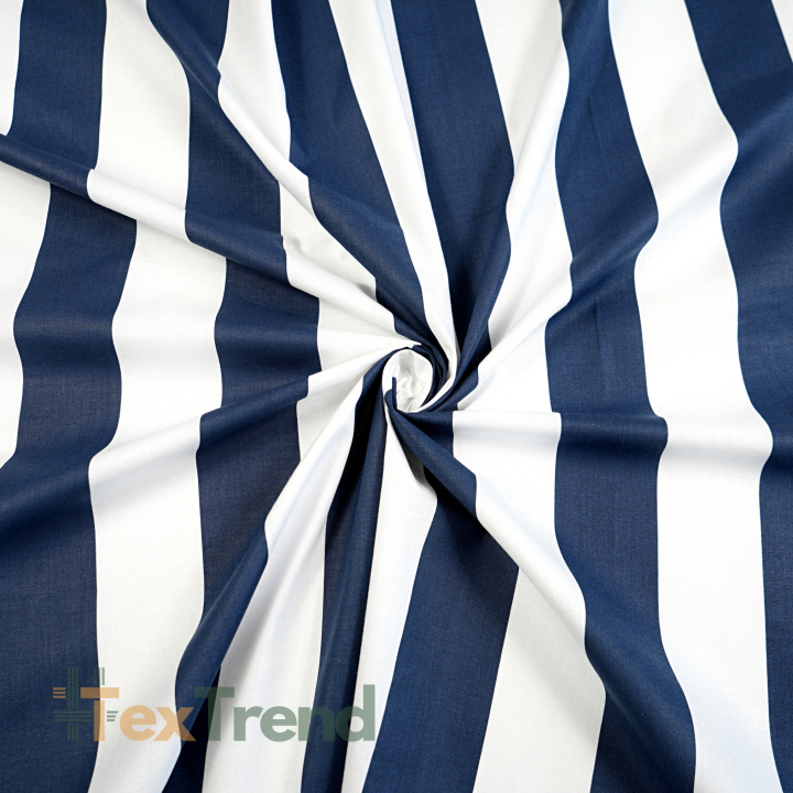 Baumwolle 100% Streifen 6cm dunkelblau  