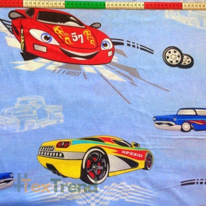 Flanell Autos auf blauem Hintergrund  