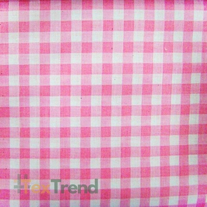 100% Baumwolle Karomuster rosa und weiß  