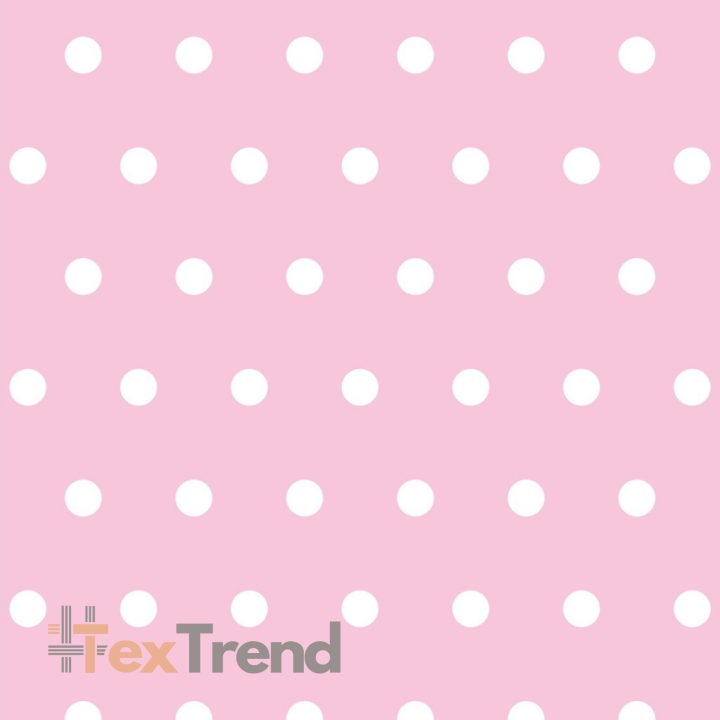 Baumwolle 100% Punkte 11mm weiß auf rosa Hintergrund  