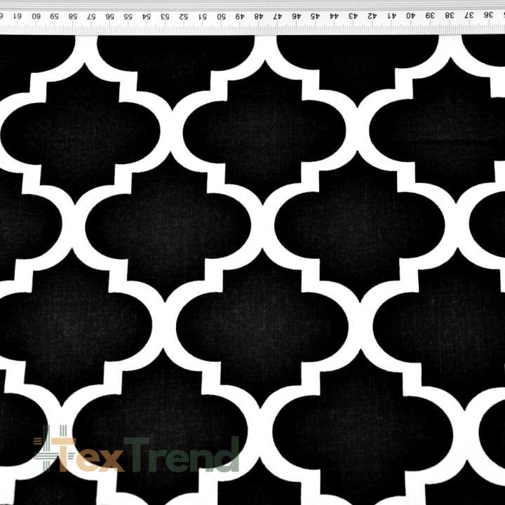 Baumwolle 100% Muster Marokko große schwarze  