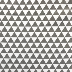 Baumwolle 100% Dreiecke weiß/grau  