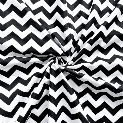 Baumwolle 100% Zickzack schwarz  