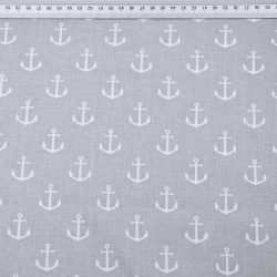 Baumwolle 100% Anker weiß auf grauem Hintergrund