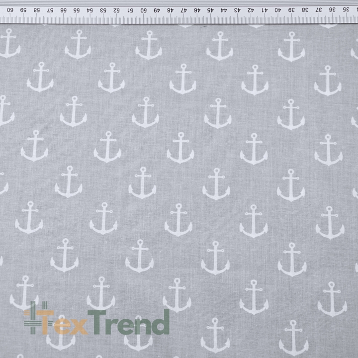 Baumwolle 100% Anker weiß auf grauem Hintergrund