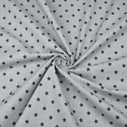 Baumwolle 100% Sterne 8mm graphit auf grauem Hintergrund  