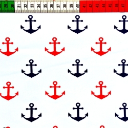 Baumwolle 100% Rote marine Anker  