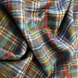 Wolle Karomuster mit Rosa und Blau  