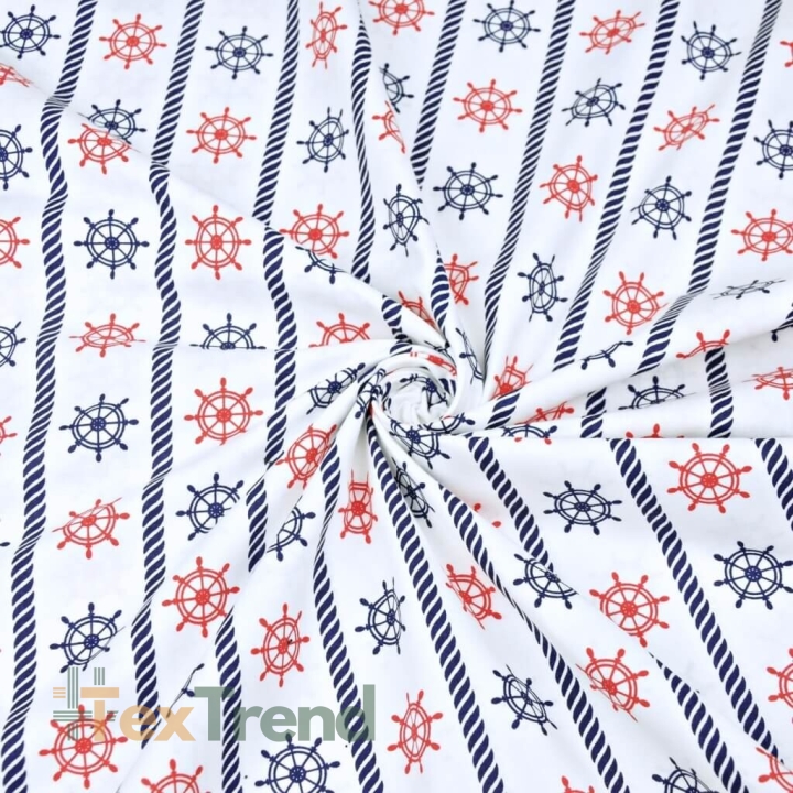 Baumwolle 100% Rote-marineblaue Steuerräder