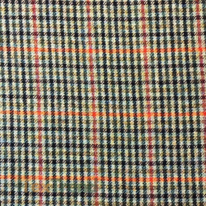 Wolle Karomuster rot-grün  