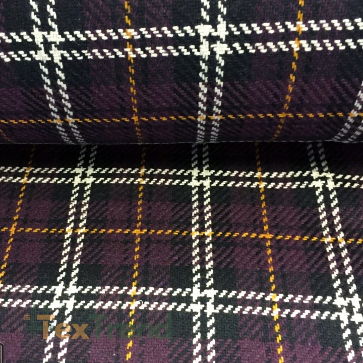 Wolle Karomuster lila  