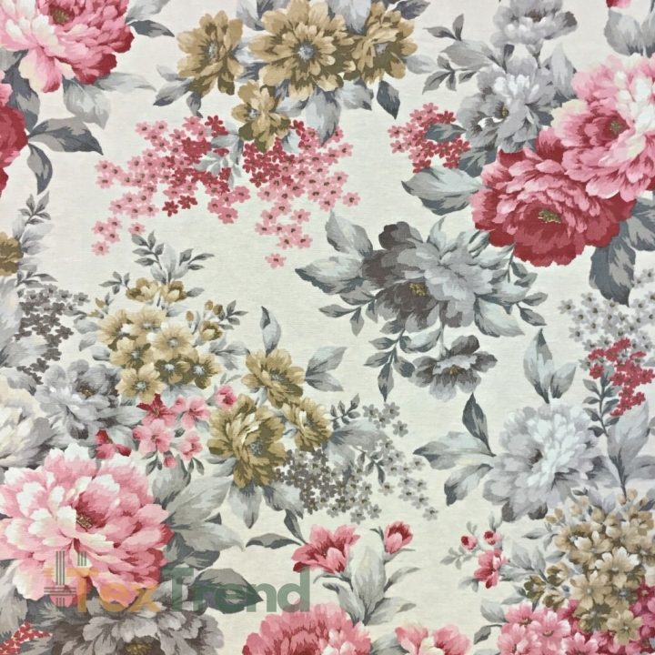 Canvas Vorhangstoff Blumen 19  