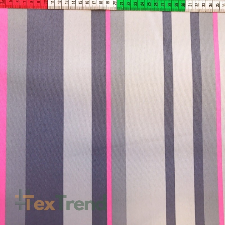 wasserabweisender Stoff Streifen grau-rosa  