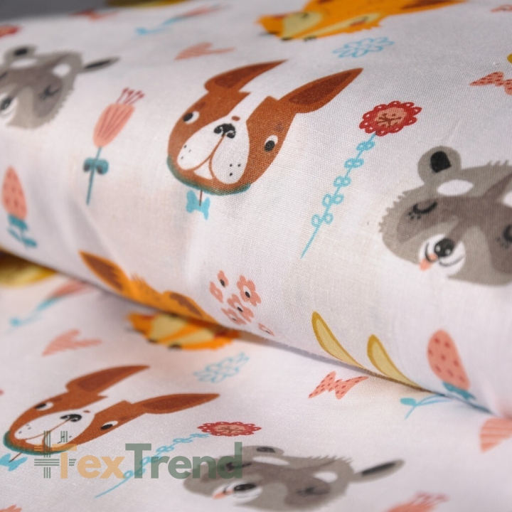 Baumwolle 100% Tiere orange  