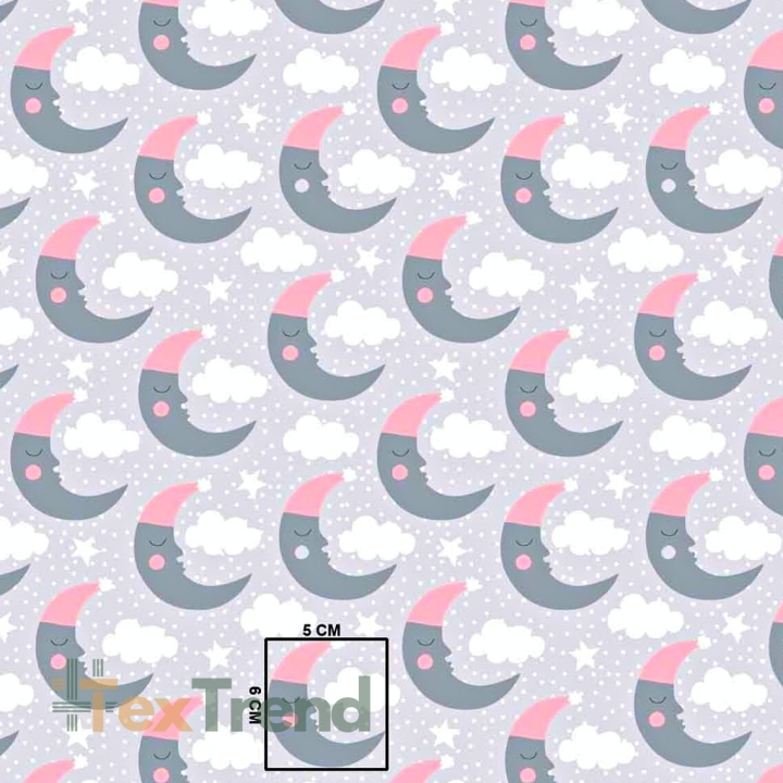 Baumwolle 100% graue und rosa Monde auf grauem Hintergrund  