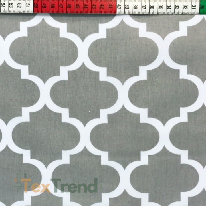 Baumwolle 100% Marokko-Muster große grau  