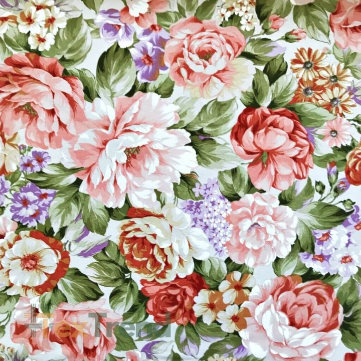 Canvas Vorhangstoff Blumen 28  