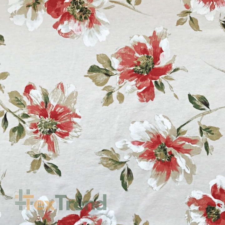 Canvas Vorhangstoff Blumen 29  