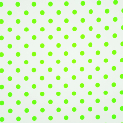 Baumwolle 100% Pünktchen 11mm hellgrün auf weißem Hintergrund  