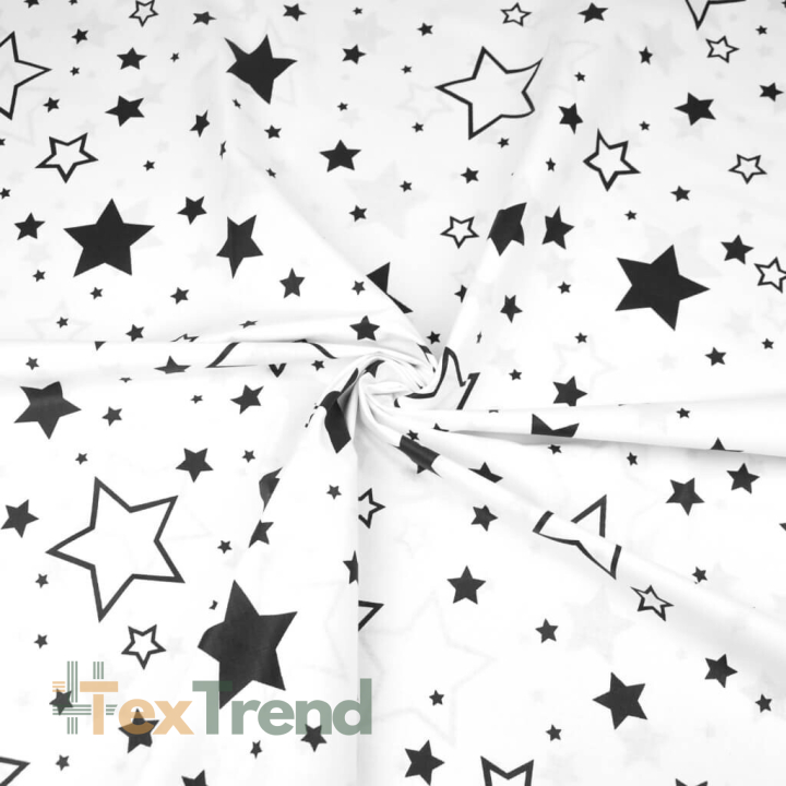 Baumwolle 100% Galaxie schwarz auf weißem Hintergrund  