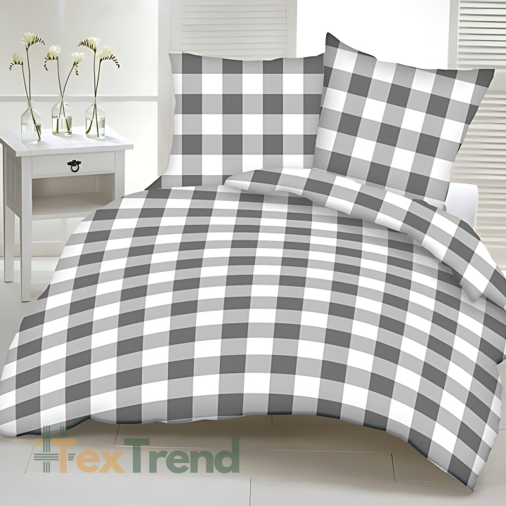 Baumwolle 100% große Karos grau  