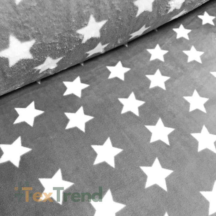 Polar plus weiße Sterne auf grauem Hintergrund  