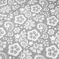 Baumwolle 100% weiße Serviette auf grauem Hintergrund  