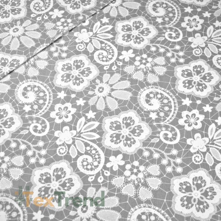 Baumwolle 100% weiße Serviette auf grauem Hintergrund  