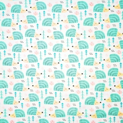 Flanell Igel mint auf weißem Hintergrund.  