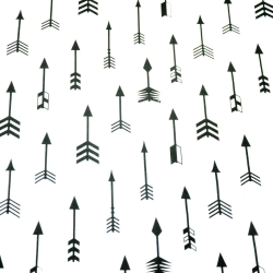 Baumwolle 100% schwarze Pfeile auf weißem Hintergrund  