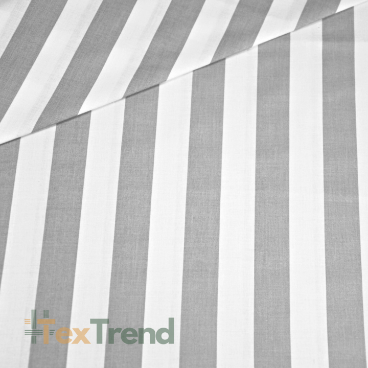Baumwolle 100% Streifen weiß-grau  
