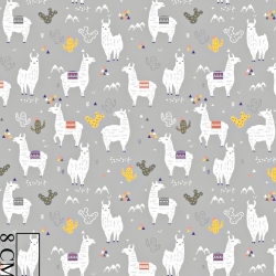 Baumwolle 100% Alpakas auf grauem Hintergrund  