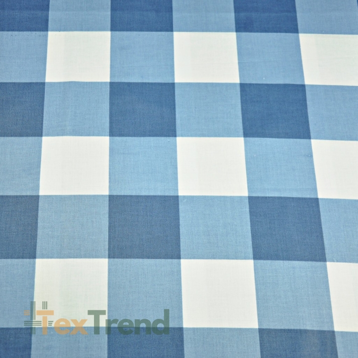 Baumwolle 100% große Karos blau  