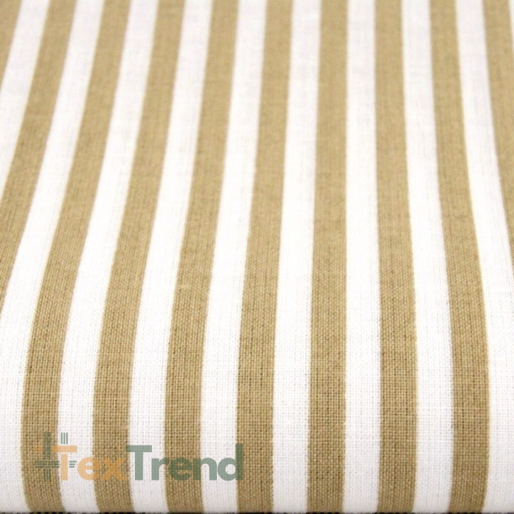 Baumwolle 100% Streifen weiß-beige  