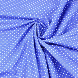 Baumwolle 100% Punkte 4mm weiß auf dunkelblauem Hintergrund  