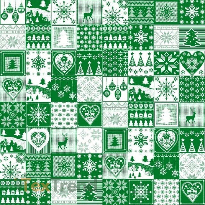 Baumwolle 100% Weihnachtsmuster Patchwork klein weiß grün  