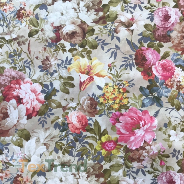Canvas Vorhangstoff Blumen 31  