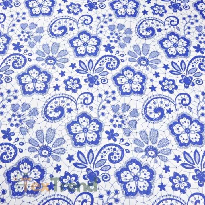 Baumwolle 100% blaue Serviette auf weißem Hintergrund  