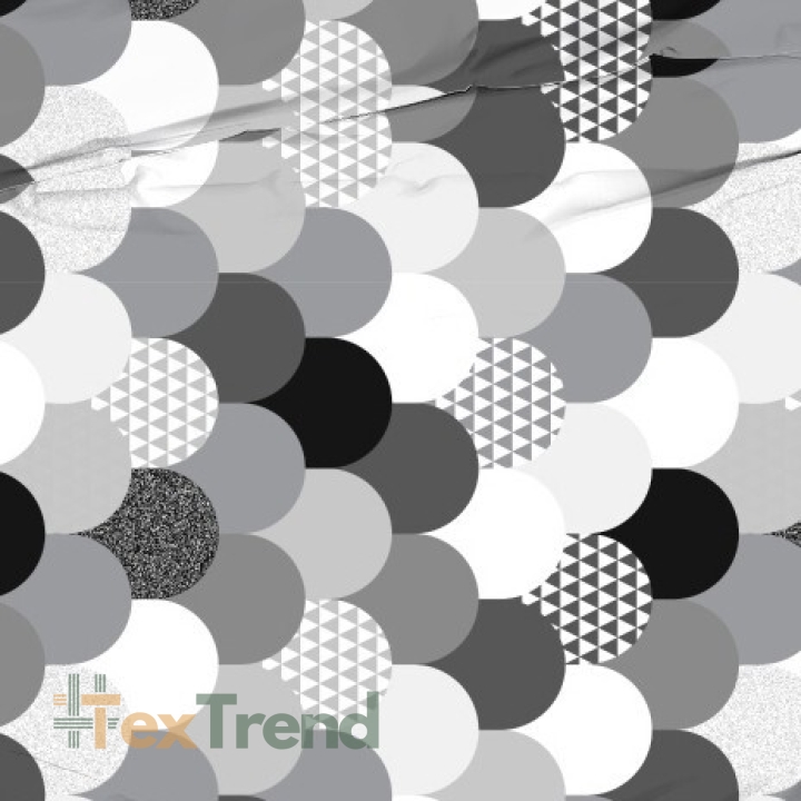 Baumwolle 100% Patchwork weiß-grau in Schuppen  