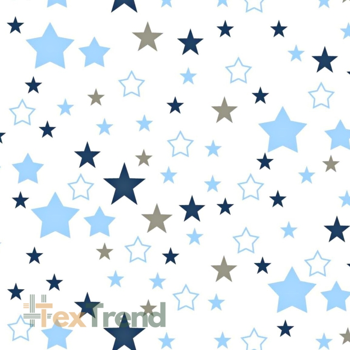 Flanell Sternbild blau marineblau grau auf weißem Hintergrund  