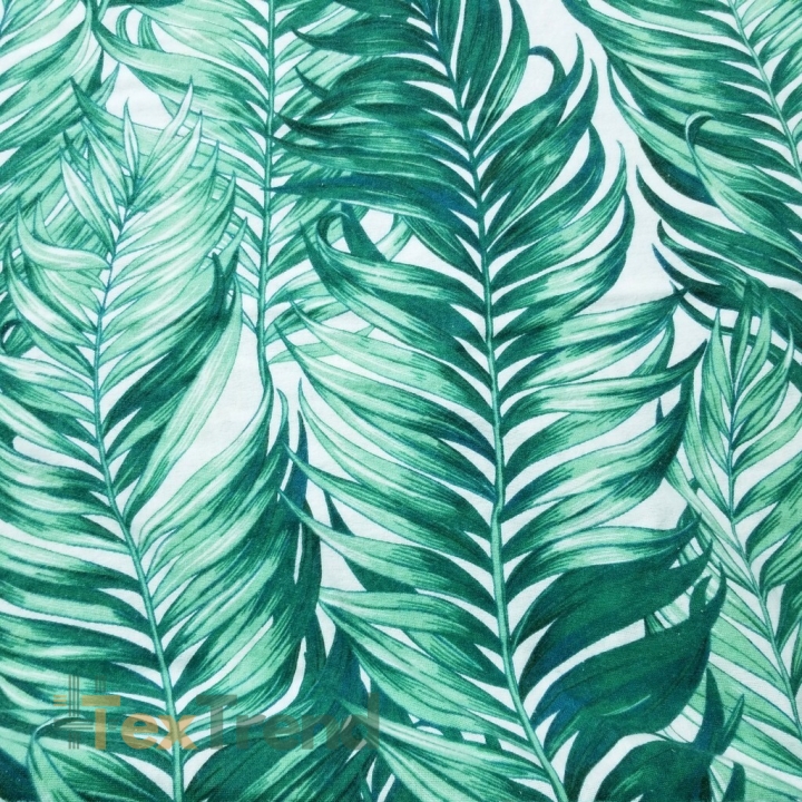 Flanell grüne Palmenblätter auf weißem Hintergrund  