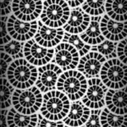 Baumwolle 100% geometrische Rosette schwarz auf weißem Hintergrund  