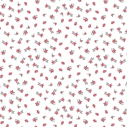 Baumwolle 100% Rosen auf weißem Hintergrund  