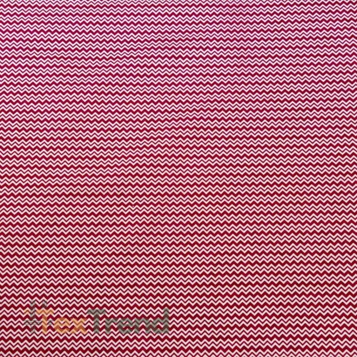 Baumwolle 100% Zickzack MINI weiß-bordeaux  