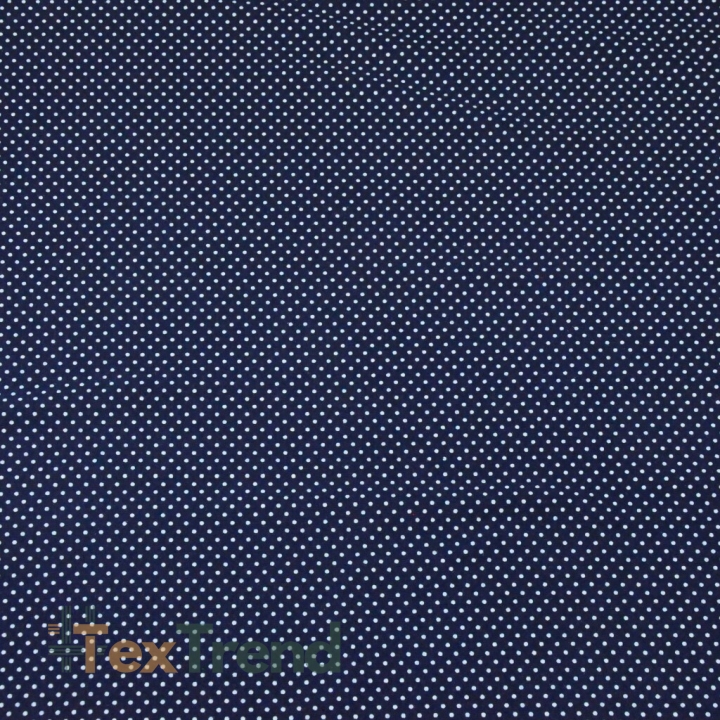 Jersey-Stoff mit weißen Punkten auf navy Hintergrund  