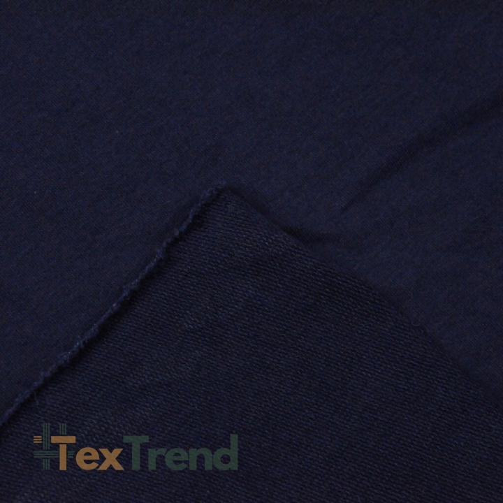 Sweatshirtstoff Loop - einfarbig dunkelblau - 280g  